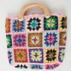 Joia Accessories Pink Floral Crochet Patchwork Handbag