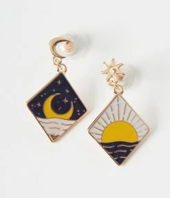 Joia Jewelry Celestial Sun & Moon Drop Earrings