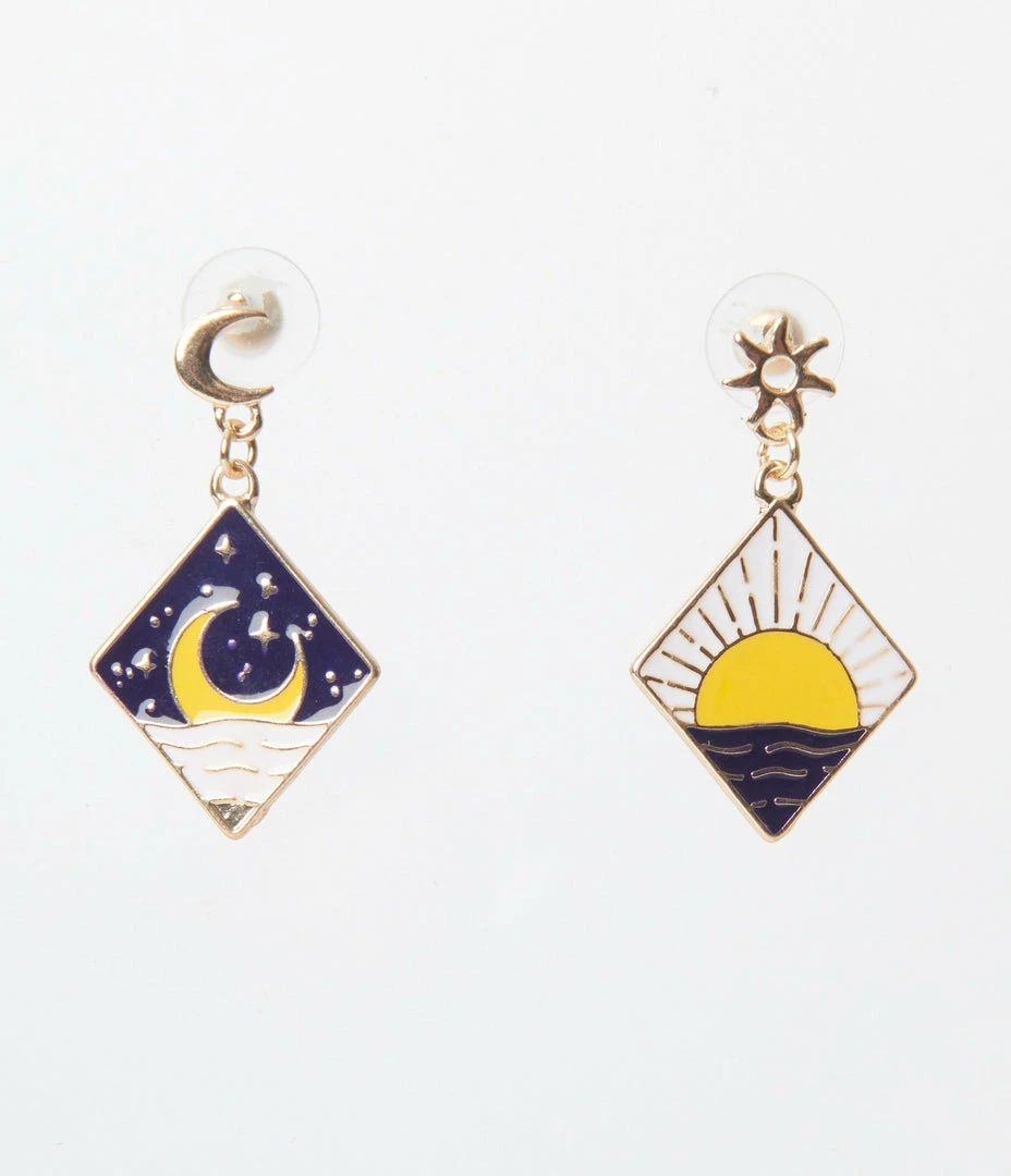 Joia Jewelry Celestial Sun & Moon Drop Earrings