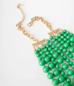 Joia Green Beaded Layer Necklace & Earring Set