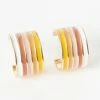 Joia Gold & Neutral Stripes Hoop Earrings