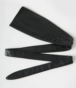 Joia Black Leatherette Wide Wrap Belt Accessories
