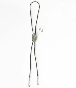 Joia Accessories Multicolor Turquoise Western Bolo Tie & Earrings Set