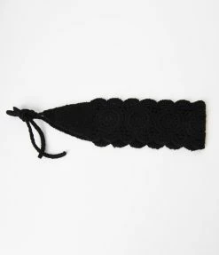 Joia Black Crochet Headband