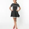 Atixo GmbH (Belsira) (Faire) Clothing Black & White Polka Dot Lily Flare Dress
