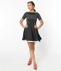 Atixo GmbH (Belsira) (Faire) Clothing Black & White Polka Dot Lily Flare Dress