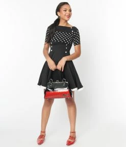 Atixo GmbH (Belsira) (Faire) Clothing Black & White Polka Dot Lily Flare Dress