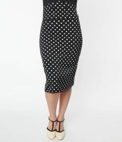 Atixo GmbH (Belsira) (Faire) Black & White Polka Dot Wiggle Skirt