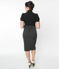 Atixo GmbH (Belsira) (Faire) Black & White Polka Dot Wiggle Skirt