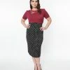 Atixo GmbH (Belsira) (Faire) Clothing Plus Size Black & White Polka Dot Wiggle Skirt