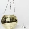 EGG Accessories 8 Inch Gold Disco Ball Hanging Planter