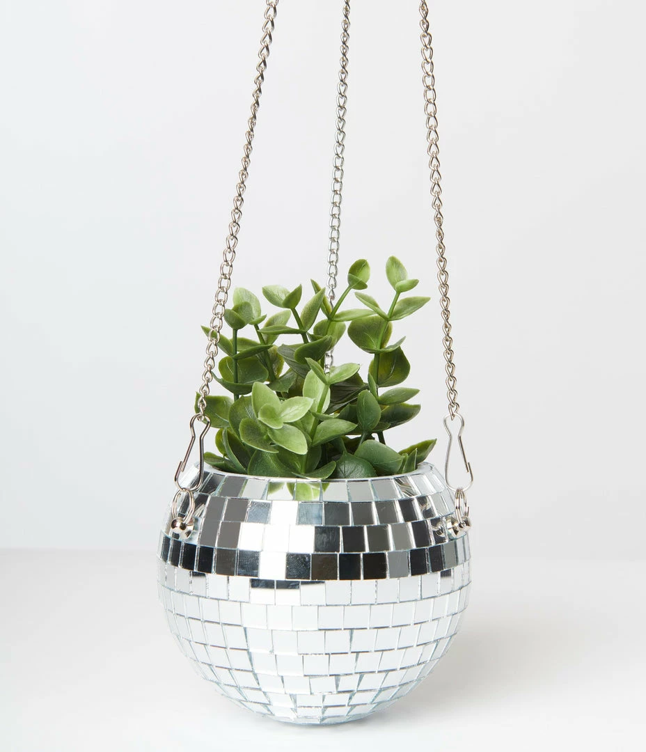 EGG 4 Inch Disco Ball Hanging Planter
