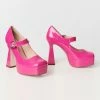 In Touch Footwear Hot Pink Patent Mary Jane Heels