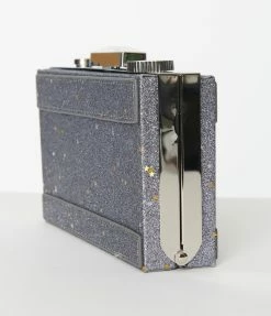 BAGS-2-SLAY (Faire) Silver Glitter Camera Strike A Pose Handbag Accessories