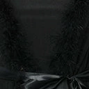 Western Fashion Black Faux Feather Sheer Longline Robe