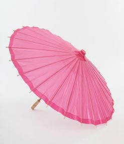 Faire (Weddingstar Inc.) Pink Paper & Bamboo Handle Parasol