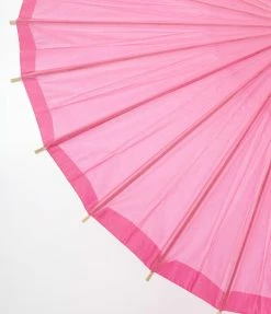 Faire (Weddingstar Inc.) Pink Paper & Bamboo Handle Parasol