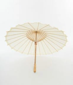 Faire (Weddingstar Inc.) Ivory Paper & Bamboo Handle Parasol Accessories