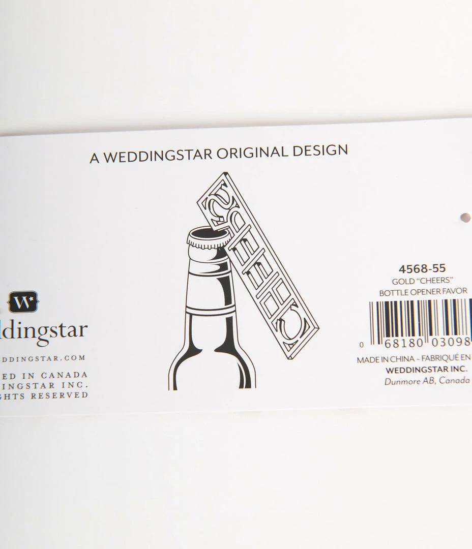Faire (Weddingstar Inc.) Accessories Gold Cheers Bottle Opener