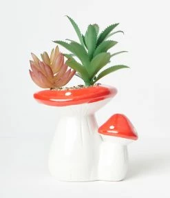 Faire (Streamline) Mini Mushroom Planter & Faux Succulent