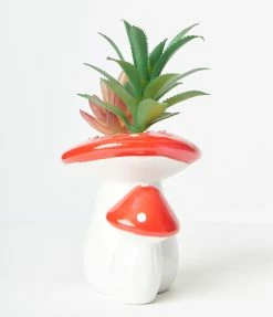 Faire (Streamline) Mini Mushroom Planter & Faux Succulent