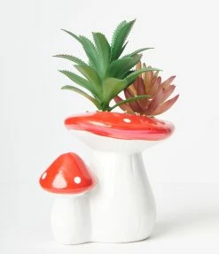 Faire (Streamline) Mini Mushroom Planter & Faux Succulent