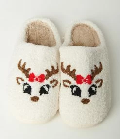 Katydid (Faire) Reindeer Holiday Plush Slippers New Arrivals!