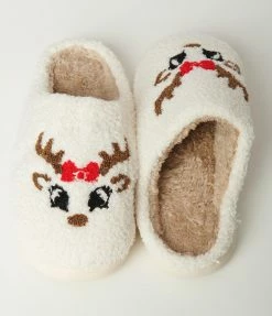 Katydid (Faire) Reindeer Holiday Plush Slippers New Arrivals!