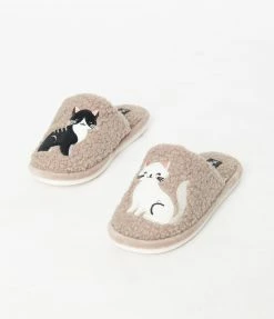 Infinity Classics International (Faire) Shoes Black & White Kitten Plush Slippers