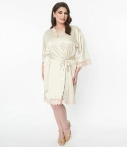 Simply Name It (Faire) Plus Size Champagne Satin Robe New Arrivals!