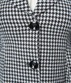 Atixo GmbH (Belsira) (Faire) Plus Size Black & White Houndstooth Skirted Coat