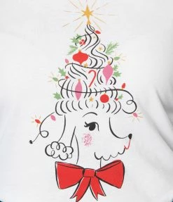 Unique Vintage Christmas Poodle Graphic Long Sleeve Clothing