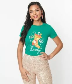 Unique Vintage Ho Ho Ho Howdy Fitted Graphic Tee Clothing