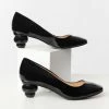 Unique Vintage Black Patent Leatherette Ball Heel Pumps Unique Vintage Brand
