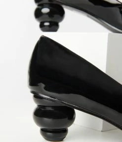Unique Vintage Black Patent Leatherette Ball Heel Pumps Unique Vintage Brand