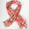 Smak Parlour Orange & Red Tulips Long Hair Scarf
