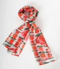 Smak Parlour Orange & Red Tulips Long Hair Scarf