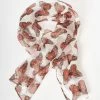 Smak Parlour Ivory & Monarch Butterflies Long Hair Scarf