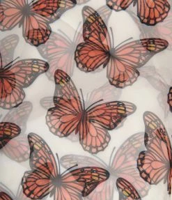 Smak Parlour Ivory & Monarch Butterflies Long Hair Scarf