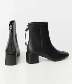 Unique Vintage Black Leatherette Mod Sinatra Bootie Unique Vintage Brand