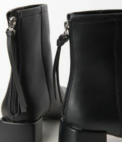 Unique Vintage Black Leatherette Mod Sinatra Bootie Unique Vintage Brand