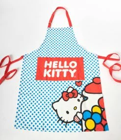 Bioworld Hello Kitty Blue Polka Dot Kitchen Apron