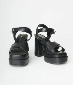 Qupid Black Platform Heel Sandals New Arrivals!