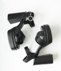 Qupid Black Platform Heel Sandals New Arrivals!