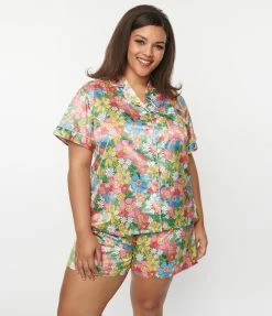 Spikes And Seams Plus Size Flowerland Pajama Set New Arrivals!