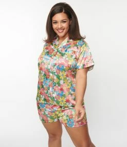 Spikes And Seams Plus Size Flowerland Pajama Set New Arrivals!