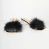 Song And Sol Black Marabou Feather Slipper Heels