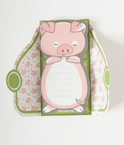 Faire (Streamline) Green Pig In A Blanket Notepad Accessories