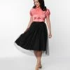 Magnolia Place Black Tulle Midi Skirt