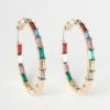 Joia Accessories Rainbow Rhinestone Hoop Earrings